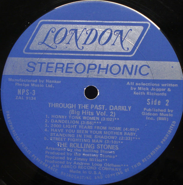 Rolling Stones* : Through The Past, Darkly (Big Hits Vol. 2) (LP, Comp, Oct)
