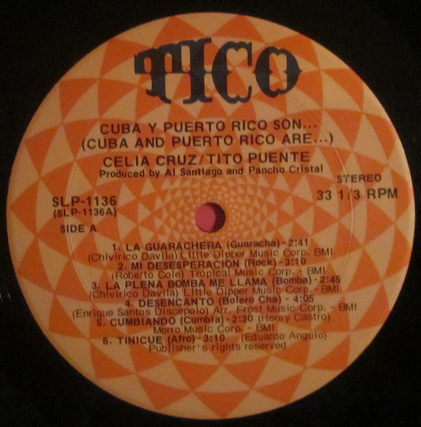Tito Puente & Celia Cruz : Cuba Y Puerto Rico Son... (LP, Album)