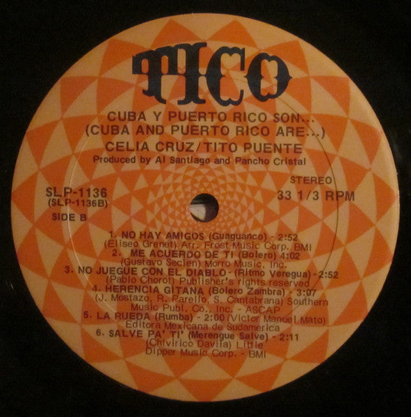 Tito Puente & Celia Cruz : Cuba Y Puerto Rico Son... (LP, Album)