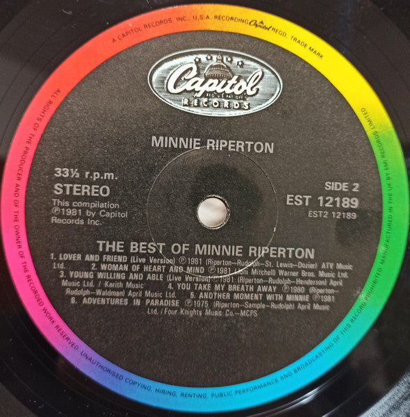 Minnie Riperton : The Best Of Minnie Riperton (LP, Comp)