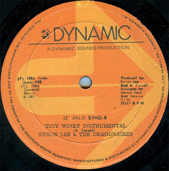 Byron Lee And The Dragonaires : Tiny Winey (12")