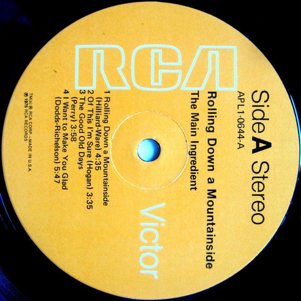 The Main Ingredient : Rolling Down A Mountainside (LP, Album, Hol)