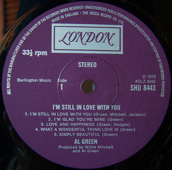 Al Green : I'm Still In Love With You (LP, Album)