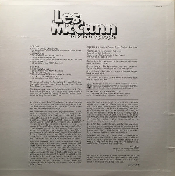 Les McCann : Talk To The People (LP, Album, RI )