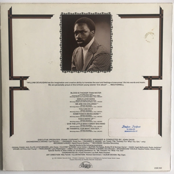 William DeVaughn : Be Thankful For What You Got (LP, Album)
