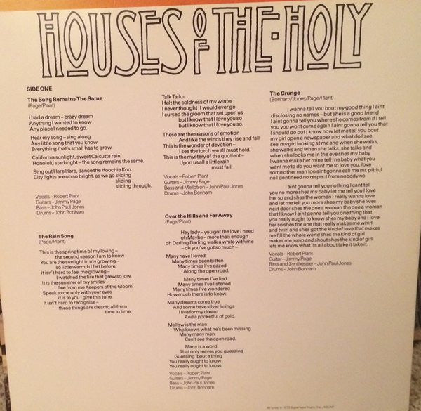 Led Zeppelin : Houses Of The Holy (LP, Album, RE, Gat)
