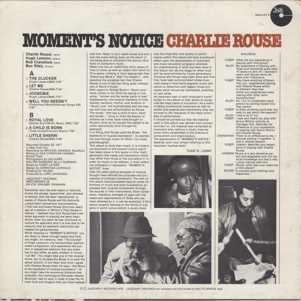 Charlie Rouse : Moment's Notice (LP)