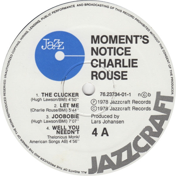 Charlie Rouse : Moment's Notice (LP)