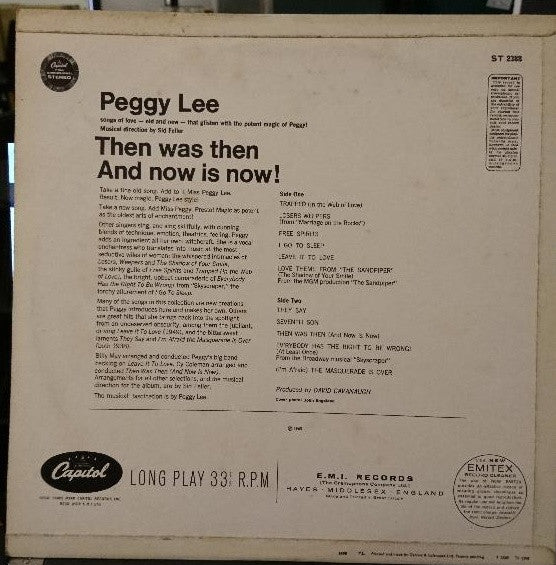 Peggy Lee : Then Was Then Now Is Now! (LP, Album)