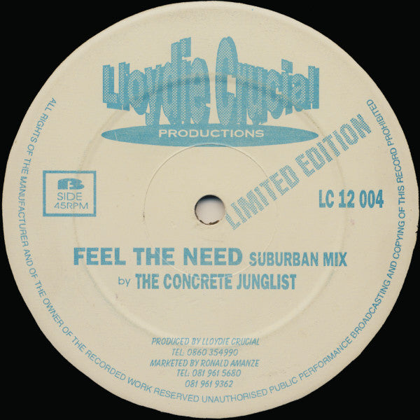 The Concrete Junglist : Feel The Need (12", Ltd)