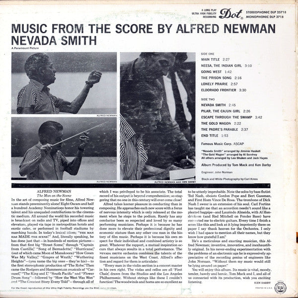 Alfred Newman : Nevada Smith (Music From The Score) (LP, Album)