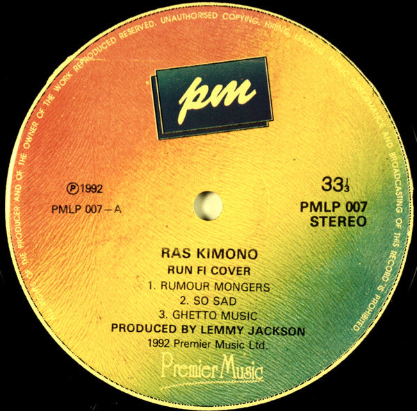 Ras Kimono : Run Fi Cover (LP, Album)