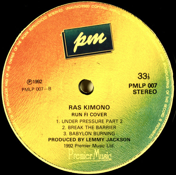 Ras Kimono : Run Fi Cover (LP, Album)