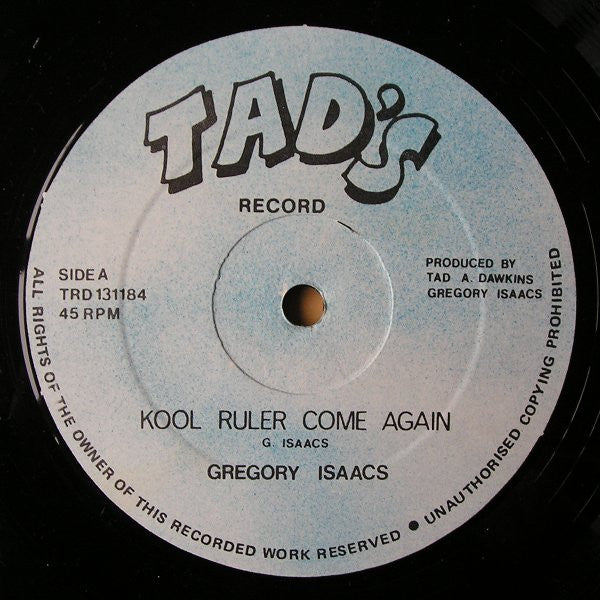 Gregory Isaacs : Kool Ruler Come Again (12")