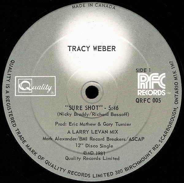 Tracy Weber : Sure Shot (12")