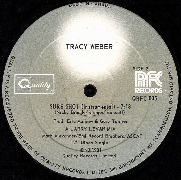 Tracy Weber : Sure Shot (12")
