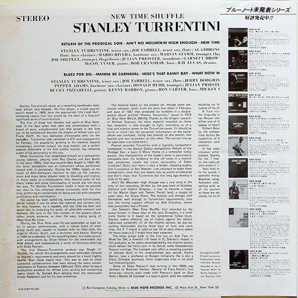 Stanley Turrentine : New Time Shuffle (LP, Album, RE)
