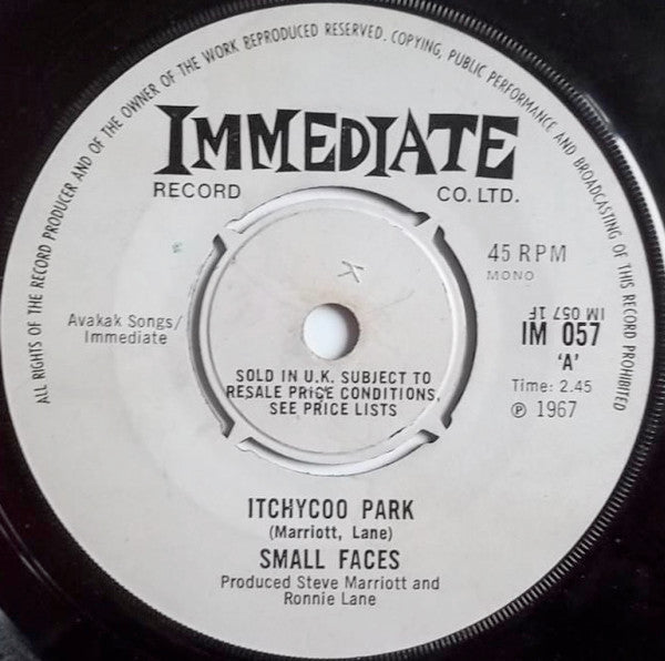 Small Faces : Itchycoo Park (7", Single, Mono, 4-P)