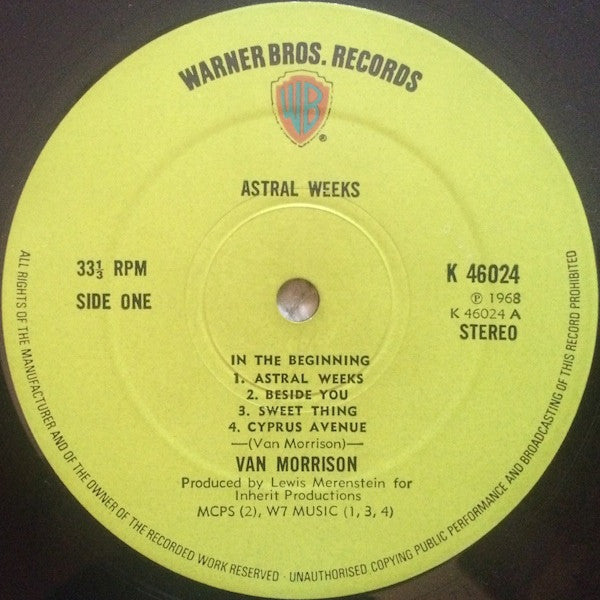 Van Morrison : Astral Weeks (LP, Album, RE)