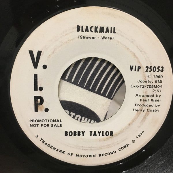 Bobby Taylor : Blackmail (7", Single, Promo)
