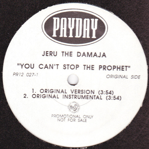Jeru The Damaja : You Can't Stop The Prophet (12", Promo)
