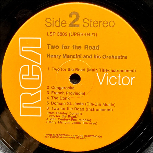 Henry Mancini - Henry Mancini And His Orchestra : Two For The Road (LP, Album, RP)