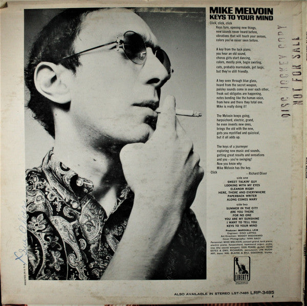 Mike Melvoin : Keys To Your Mind (LP, Album, Mono, Promo)