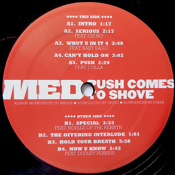 M.E.D. (2) : Push Comes To Shove (2xLP, Album)