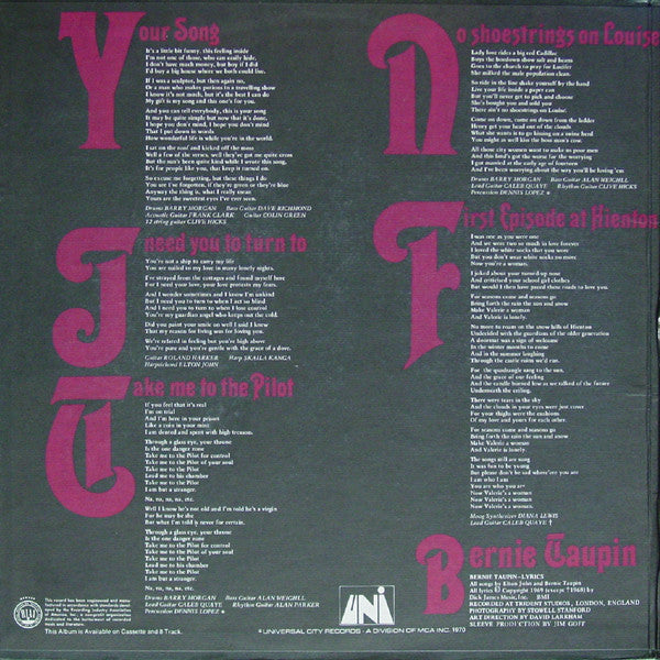 Elton John : Elton John (LP, Album, Pin)