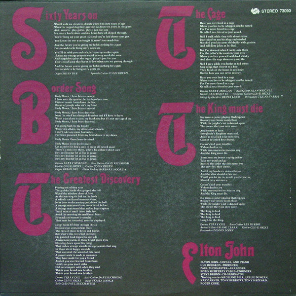 Elton John : Elton John (LP, Album, Pin)