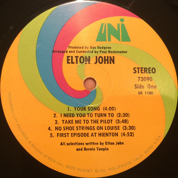 Elton John : Elton John (LP, Album, Pin)