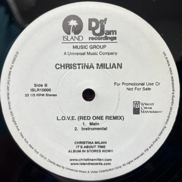 Christina Milian : L.O.V.E. (Red One Remix) (12", Promo)