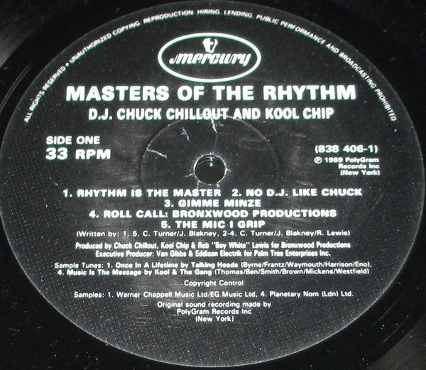 Chuck Chillout & Kool Chip : Masters Of The Rhythm (LP, Album)