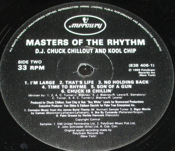 Chuck Chillout & Kool Chip : Masters Of The Rhythm (LP, Album)