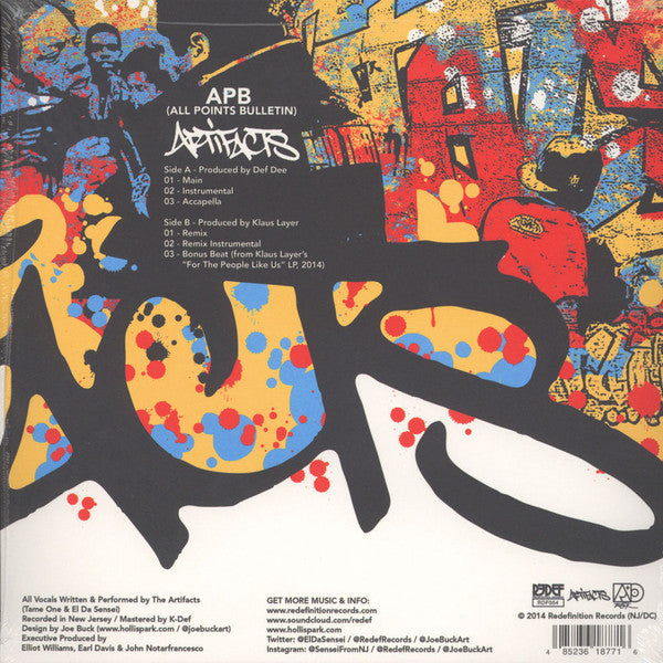The Artifacts* : APB (All Points Bulletin) (10", Maxi, Whi)