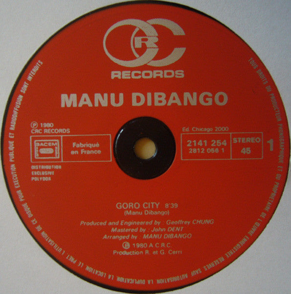 Manu Dibango : Goro City / Reggae Makossa (12", Single)