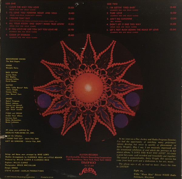 Betty Wright : I Love The Way You Love (LP, Album, Pre)