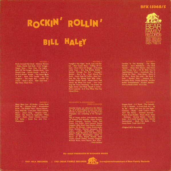 Bill Haley And His Comets : Rockin' Rollin' (5xLP, Comp + Box)