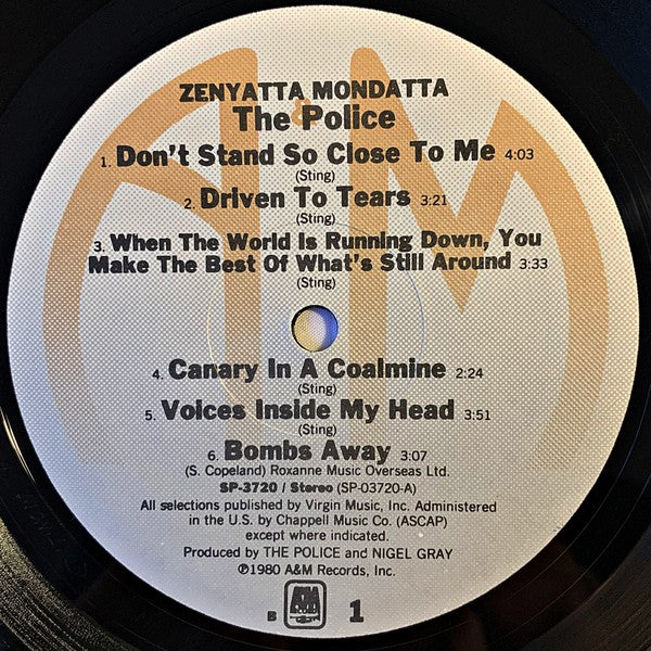 The Police : Zenyatta Mondatta (LP, Album, RE, B -)