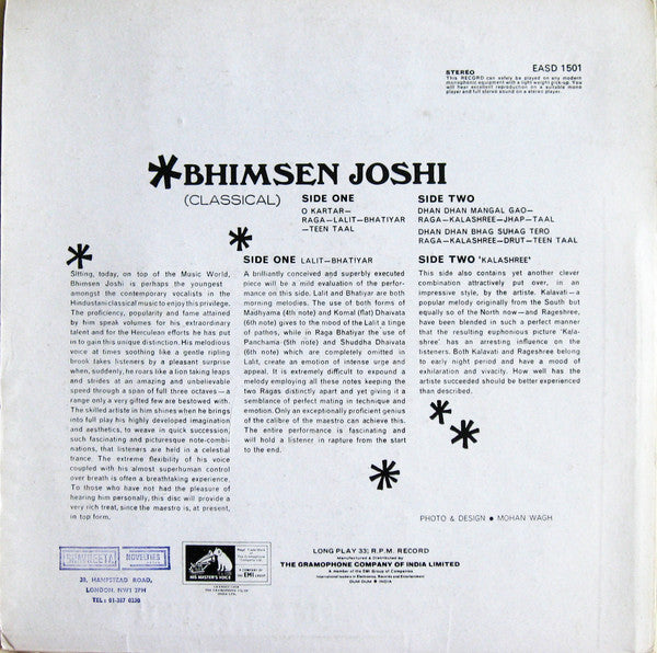 Pandit Bhimsen Joshi* : Raga Lalit-Bhatiyar / Raga Kalashree (LP)