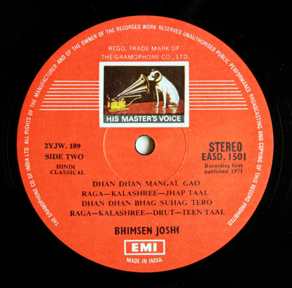 Pandit Bhimsen Joshi* : Raga Lalit-Bhatiyar / Raga Kalashree (LP)