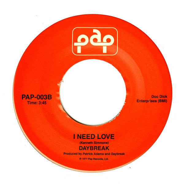 Daybreak : Everything Man / I Need Love (7", RE)