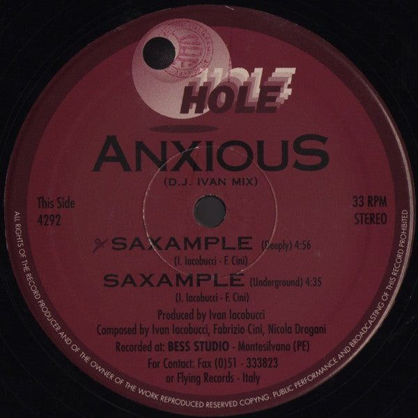 Anxious : Saxample (12")