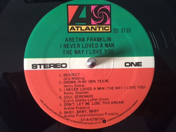 Aretha Franklin : I Never Loved A Man The Way I Love You (LP, Album, RE, SP )
