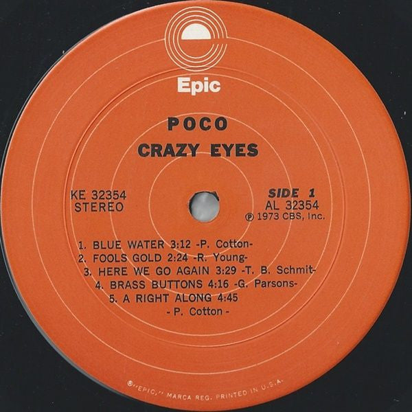 Poco (3) : Crazy Eyes (LP, Album, San)