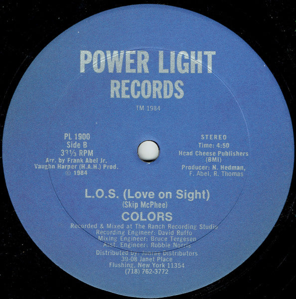 Colors (3) : L.O.S. (Love On Sight) (12")