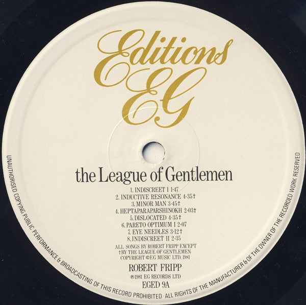 Robert Fripp / The League Of Gentlemen (2) : The League Of Gentlemen (LP, Album)