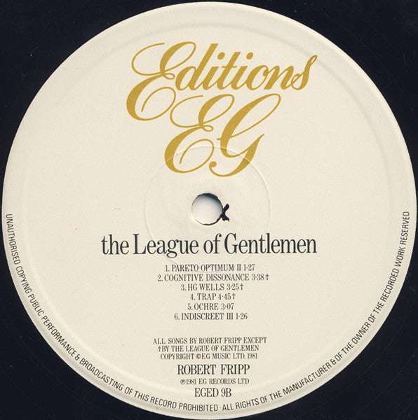 Robert Fripp / The League Of Gentlemen (2) : The League Of Gentlemen (LP, Album)