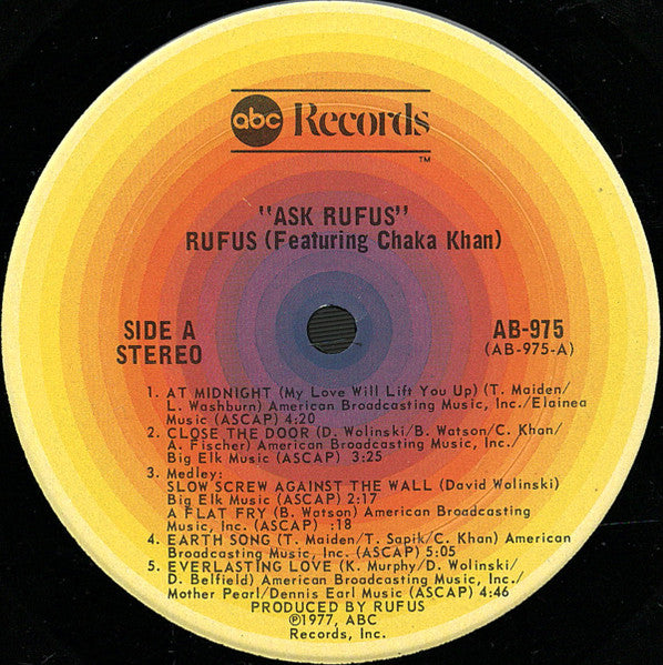 Rufus & Chaka Khan : Ask Rufus (LP, Album, Ter)