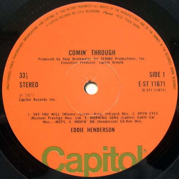 Eddie Henderson : Comin' Through (LP, Album)